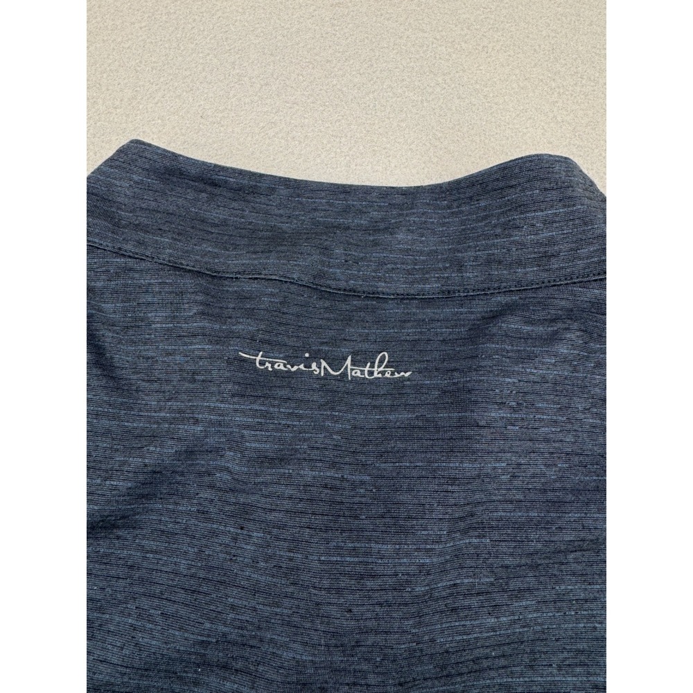 TravisMathew Mens XXL Heather Navy Blue Quarter Zip Golf Pullover Lightweight - Picture 9 of 10